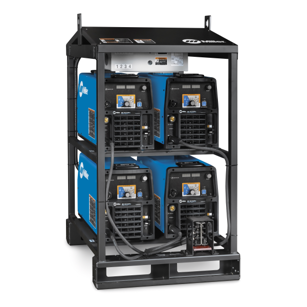 Miller XMT 350 FieldPro Narrow 4-Pack Rack fused 460/575 V Tweco