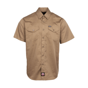 Dixxon Workforce Short Sleeve Work Shirt Khaki, Medium