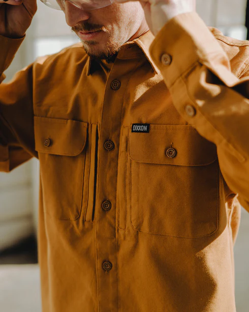 Dixxon Long Sleeve Work Shirt, Camel - Image 3