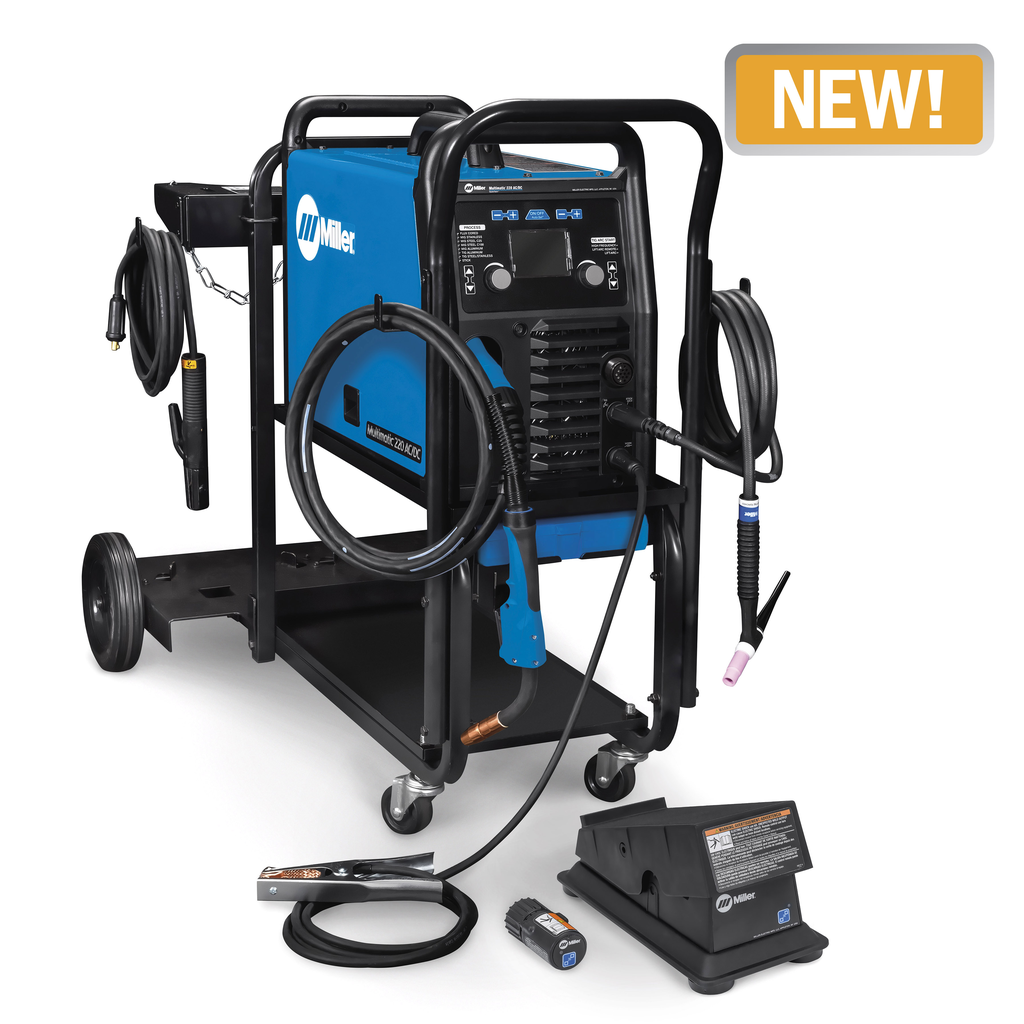 Miller Multimatic 220 AC/DC with Dual Cylinder Welding Cart & Wireless Foot Pedal - Image 2