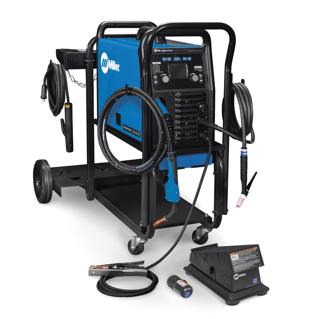 Miller Multimatic 220 AC/DC with Dual Cylinder Welding Cart & Wireless Foot Pedal - Image 3
